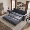 APRILSOUL 3-in-1 Velvet Convertible Sleeper Sofa with Nailhead Trim and Rolled Arm, King Pull Out Sofa Bed - 3 of 4