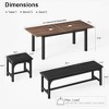 5 Pieces Dining Table Set - For 4-6, 63" Extendable Dining Room Table Set, Kitchen Table with Upholstered Benches and Stools, Ideal for Small Space - 2 of 4