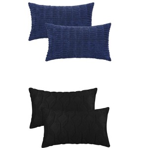 REGALWOVEN 4 Pcs Modern Solid Texture Throw Pillow Covers - 1 of 4
