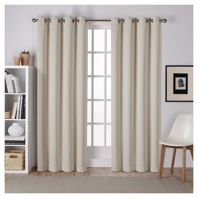 Set of 2 Sateen Twill Weave Insulated Blackout Grommet Top Window Curtain Panels - Exclusive Home