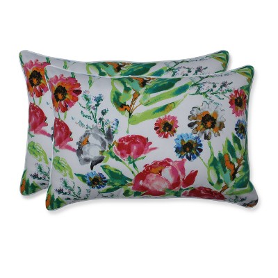 2pk Oversize Flower Mania Petunia Rectangular Throw Pillows Pink - Pillow Perfect