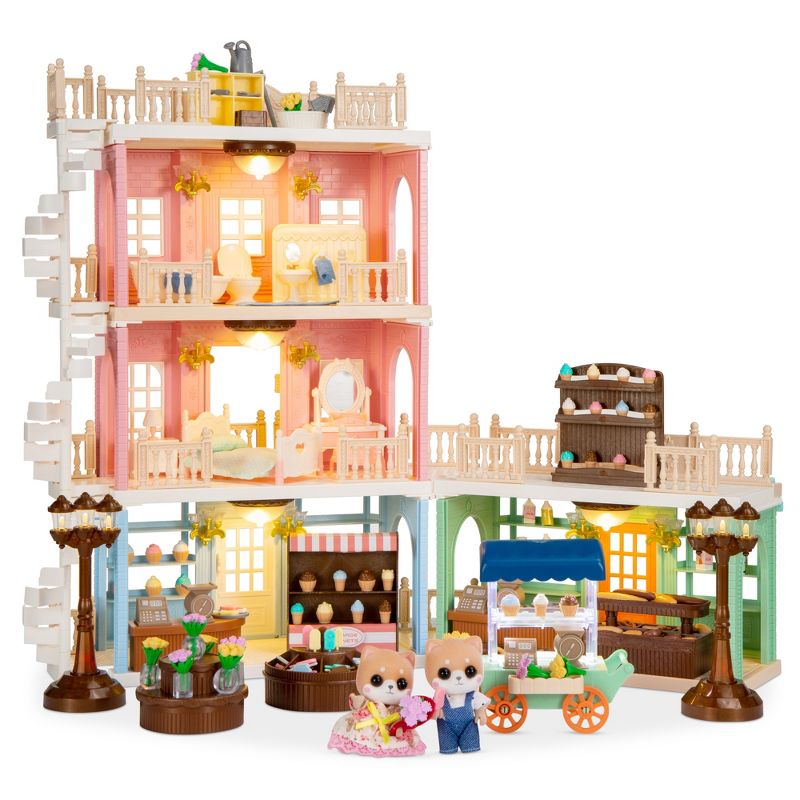 Best Choice Products Deluxe Cottage Dollhouse Mansion Pretend Toy Playset w/ 225 Accessories  and Tiny Critters for Kids, 1 of 8