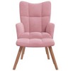 VidaXL Relaxing Chair with a Stool Pink Velvet - 3 of 4