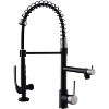 DOMETOUR Commercial Kitchen Faucet Pull Down Sprayer Black and Nickel,Single Handle Kitchen Sink Faucet - 2 of 4