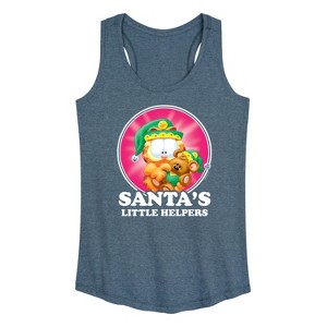 Women's - Garfield - Santas Little Helpers Graphic Racerback Tank - 1 of 4