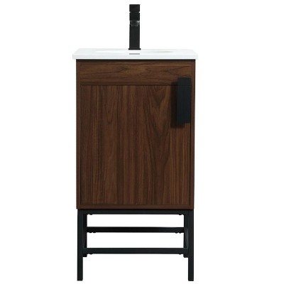 Elegant Lighting 18 inch single bathroom vanity in walnut