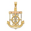 Black Bow Jewelry 14k TriColor Gold Diamond-cut Mariner's Crucifix Cross Pendant - 3 of 4