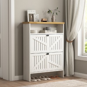 MOEPISY Multi-functional Modern Minimalist Natural Shoe Cabinet - 1 of 4