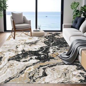homfan Runner Rug Machine Washable Kitchen Runner Rugs Soft Low Pile Modern Abstract Floor Rug Marble Carpet Runners for Hallway Entryway Bedside - 1 of 4