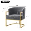 Accent Chair Upholstered Armchair Cozy Reading Chair with Gold Metal Frame - ModernLuxe - 3 of 4