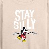 Women's - Disney - Stay Silly Lightweight French Terry Wide Neck Long Sleeve Shirt - 2 of 4