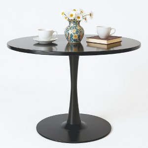 Hooseng Round Dining Table with MDF Table Top and Metal Base, Mid-Century Modern Dining Room Table for 2 - 4 Person - 1 of 4