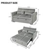 Kumasinova 3-in-1 Pull Out Couch Bed,Velvet Foldable Sofa with Reclining Backrest,Pillows,Hardwood Frame,Sleeper Sofa for Living Room,Bedroom - 3 of 4