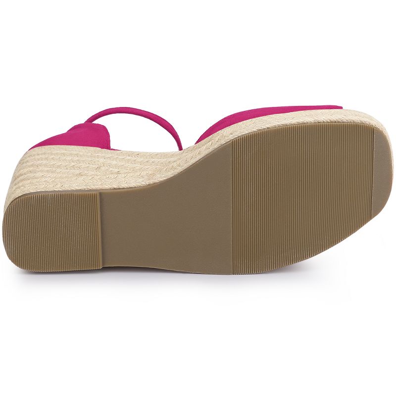 Allegra K Women's Espadrille Platform Ankle Strap Wedge Heel Sandals, 5 of 7