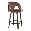 LumiSource Set of 2 Ava Counter Height Barstools Dark Velvet - 4 of 4