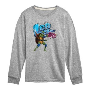 Boys' - Teenage Mutant Ninja Turtles - Leonardo AKA Leo Long Sleeve Graphic T-Shirt - 1 of 4