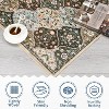 Washable Vintage Floral Rug Non Slip Low Pile Rug Soft Distressed Throw Floor Cover Foldable Indoor Carpet for Living Room Bedroom Playroom Nursery - 4 of 4