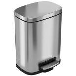 iTouchless SoftStep Step Pedal Bathroom Trash Can with Removable Inner Bucket 1.32 Gallon Silver Stainless Steel