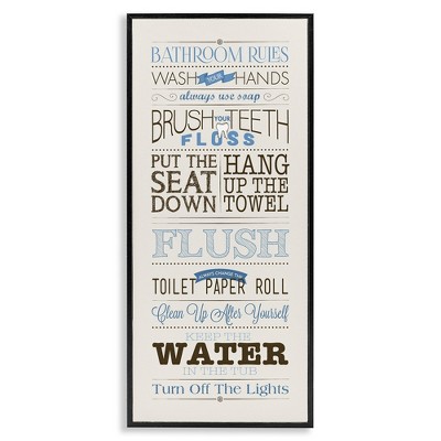 Stupell Industries Bathroom Rules Vintage List, 13" x 30"