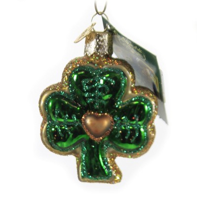 Old World Christmas 2.5" Shamrock Ornament Saint Patricks Irish  -  Tree Ornaments