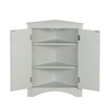 TIRAMISUBEST Grey Triangle Bathroom Storage Cabinet with Adjustable Shelves, Freestanding Floor Cabinet for Home Kitchen - 3 of 4