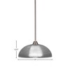 Toltec Lighting Paramount 1 - Light Pendant in  Brushed Nickel with 13" Clear Ribbed Shade - 2 of 2