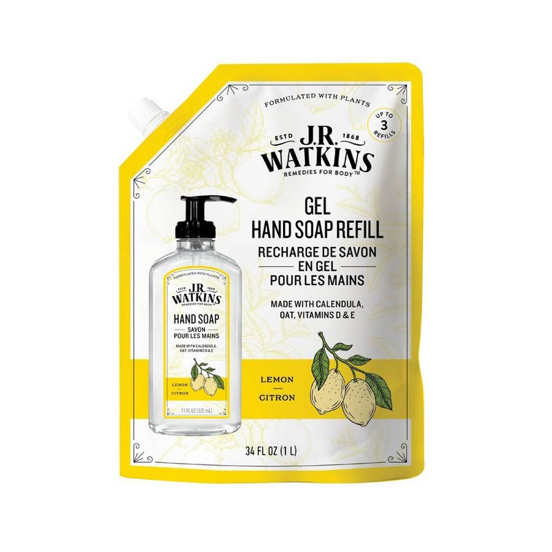 J.R. Watkins Lemon Gel Hand Soap Refill - 34 fl oz, 1 of 7