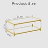 TOAOTBNBO Living Room Table, Minimalist Coffee Tables with Acrylic Legs, Metal Center Table with Glass Tabletops, Golden - 3 of 4