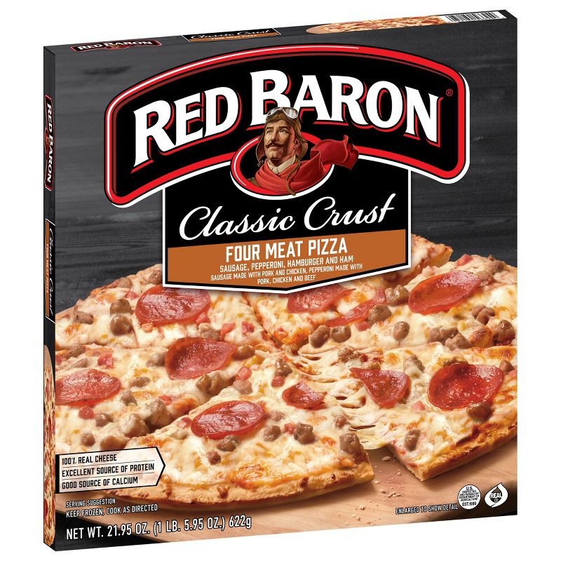 Red Baron Frozen Pizza Classic Crust Four Meat - 21.95oz, 4 of 12