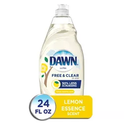 Dawn Free & Clear Dishwashing Liquid Dish Soap, Lemon Essence - 24 fl oz