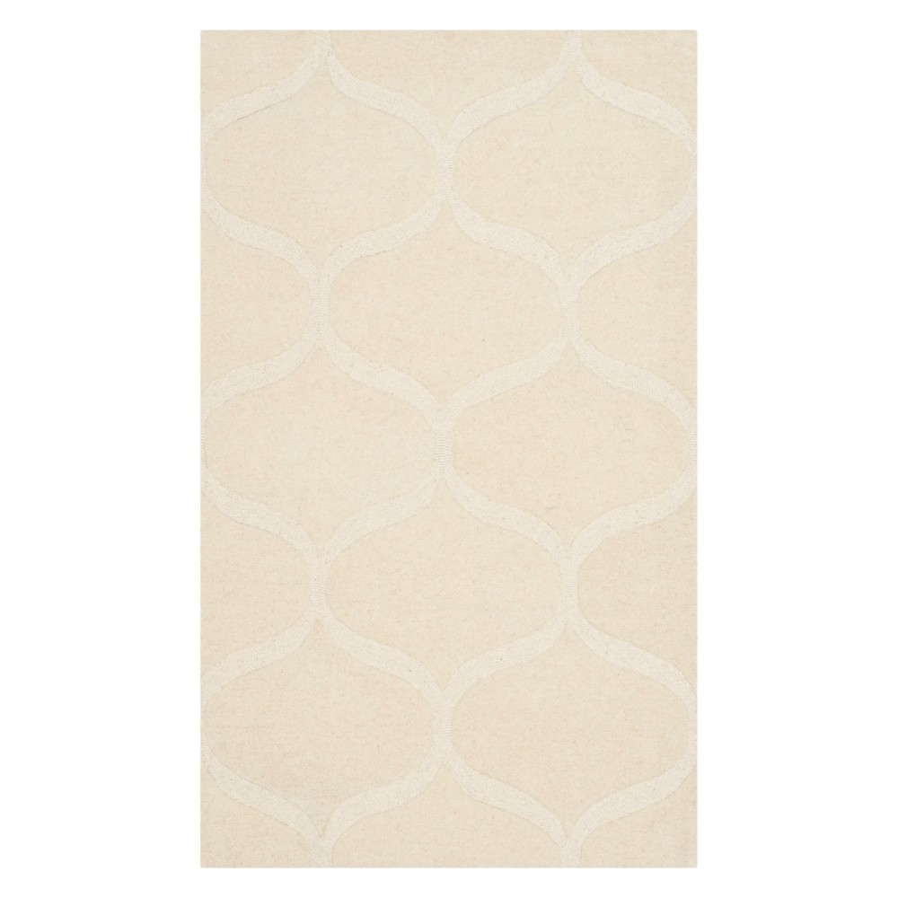 3'x5' Geometric Tufted Accent Rug Ivory/Ivory - Safavieh