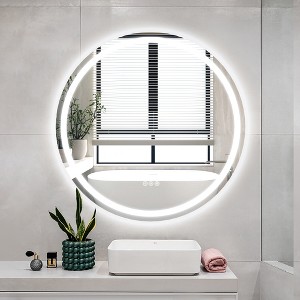 Maxax Modern Round Frameless Led Bathroom Vanity Mirrors Anti-Fog, Dimmable Lights And Shatterproof Mirror - 1 of 4