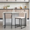 Modern Bar Stool with Upholstered Seat, Stainless Steel Base, High Resilience Cushion, Minimalist Design – Versatile for Home or Office-Cuddlewood - 2 of 4
