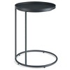 NicBex Round End Table with Clear Glass Table Top Small Side Table in Black Metal for Indoor Outdoor - 2 of 4