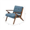 OUTSUPPLY Mid Century Lounge Chair, 300lb Capacity Tufted Accent Chair with Solid Wood Frame - 2 of 4