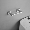 BWE Wall Mounted Toilet Paper Holder Double Post Pivoting Square Tissue Holders Roll Hangers Stand - 2 of 4