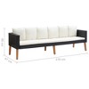 vidaXL 3-Seater Patio Sofa with Cushions Poly Rattan Black - 4 of 4