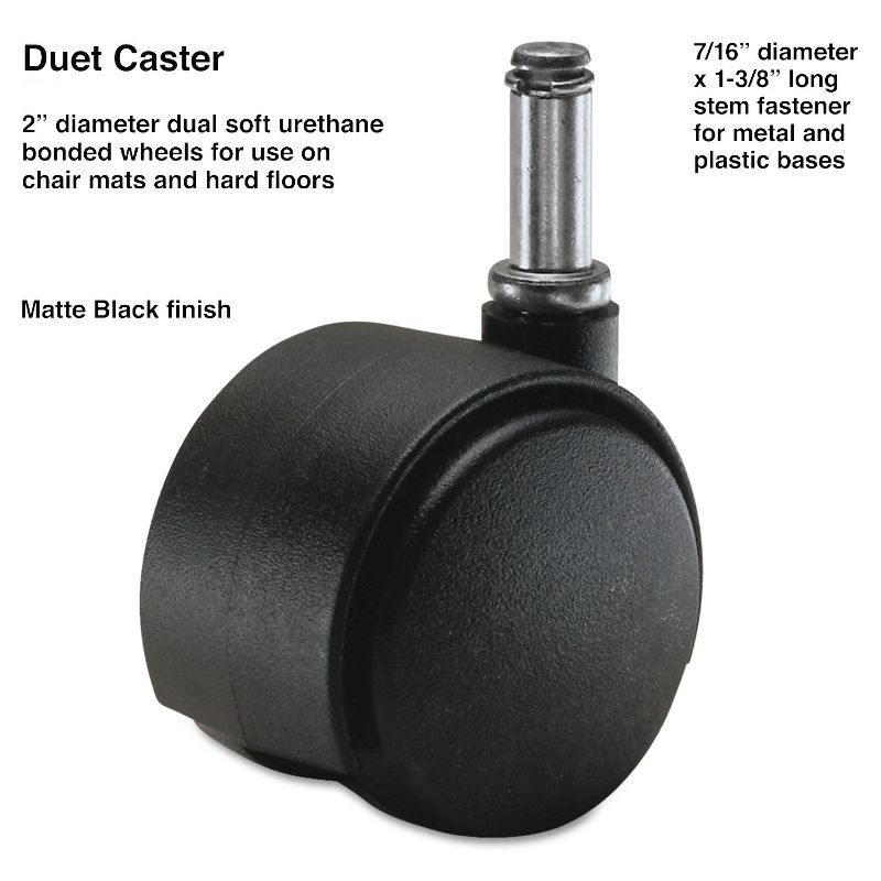 Master Caster Duet Dual Wheels Polyurethane C Stem 110 lbs./Caster 5/Set 64526, 1 of 7