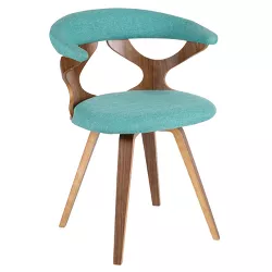 Gardenia Mid-Century Modern Dining Accent Chair with Swivel Teal - Lumisource