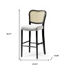 HomeRoots 31" White and Black Fabric and Solid Wood Bar Height Bar Chair - 3 of 4