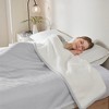 ETL certified 100% polyester Electric Blanket Solid Fleece to Faux-Shearling Heated Blanket - 3 of 4