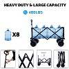 HTUTWOO Beach Collapsible Wagon Cart, Duty 400 lbs, Folding Utility Cart, Waterproof Dustproof UV Resistant Wagon Rain Covers, for Outdoor Activities - 4 of 4