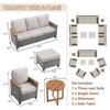 Buenhomino 9-Piece Outdoor Patio Set – 4 Single Chairs, Sofa, 2 Side Tables & 2 Ottomans, All-Weather Wicker with Cushions, Beige - 4 of 4