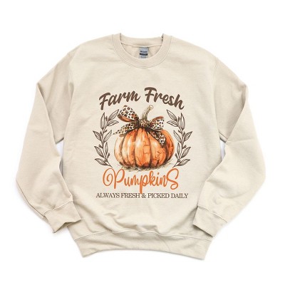 Simply Sage Market Women's Graphic Sweatshirt Coquette Farm Fresh Pumpkin