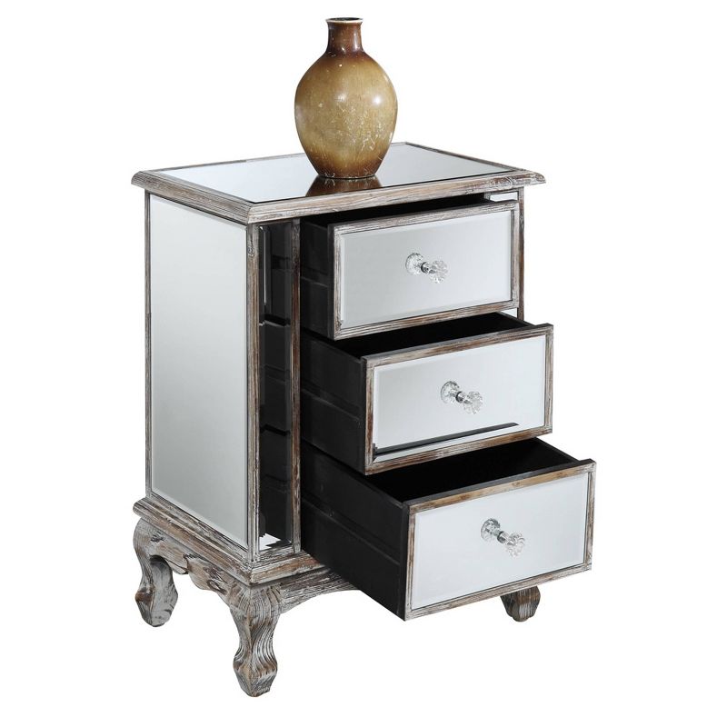Gold Coast Vineyard Mirrored 3 Drawer End Table - Breighton Home, 4 of 6