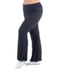 24seven Comfort Apparel Black Bell Bottom Foldover Waist Plus Size Sweatpants - image 2 of 3