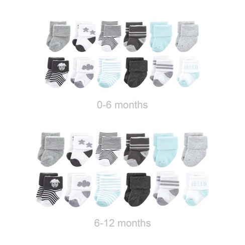 Hudson Baby Unisex Baby Grow with Me Cotton Terry Socks, Sheep, 0-6 and 6-12 Months - image 1 of 2