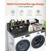 VEVOR 2 Drawers Washer Dryer Countertop with 2-Tier Shelf, 54" x 27" Wooden Washer and Dryer Countertop with Non-Slip Pads, Water-Resistant, Black - 3 of 4