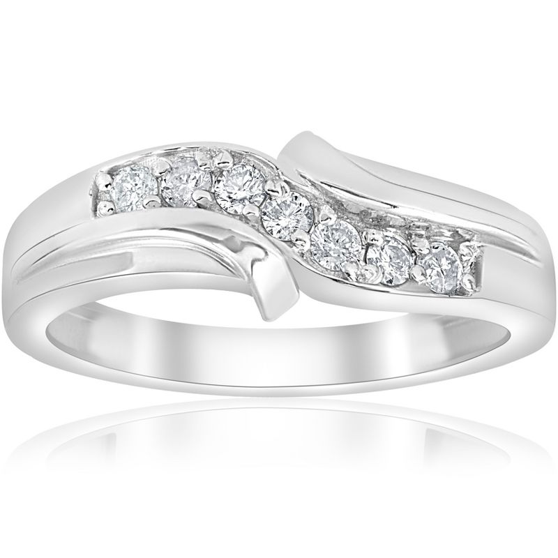Pompeii3 1/4ct Diamond Mens Wedding Ring 10k White Gold, 1 of 5