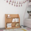 Emma and Oliver Kid's Bookshelf or Toy Storage Shelf for Bedroom or Playroom in Natural Wood Finish with Safe, Kid-Friendly Curved Edges - 2 of 4